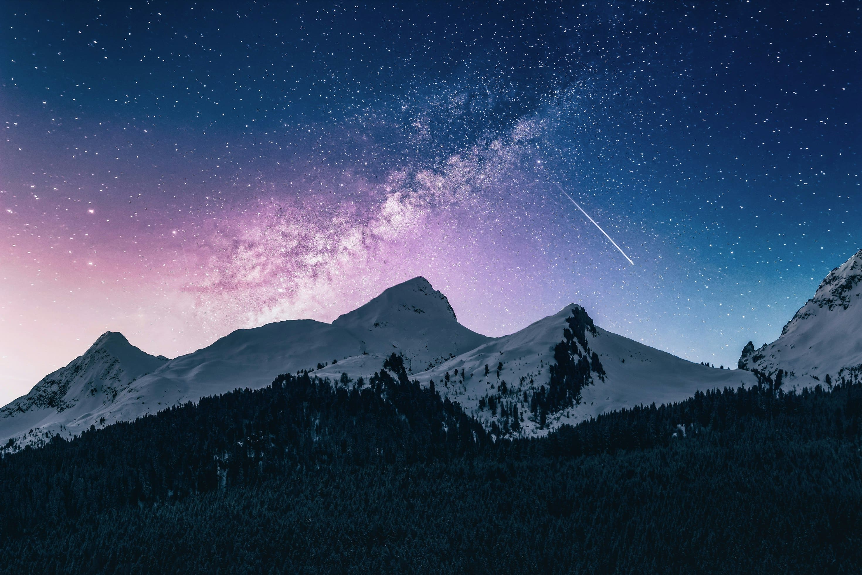 Snowy mountain landscape